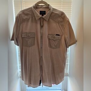 Lucky Brand Beige Short Sleeve Men's Shirt